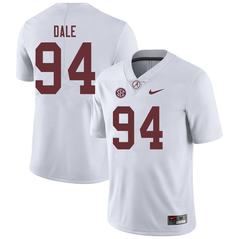 Men #94 DJ Dale Alabama Crimson Tide College Football Jerseys Sale-White